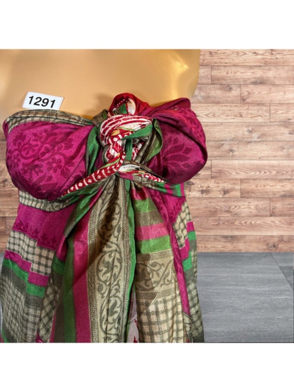 Boho Wrap Skirt Double Layer Sari One Size Multi Wear 36" Travel Resort Festival - Picture 7 of 7